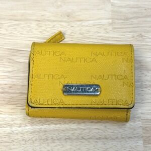 Nautica Yellow Embossed Logo Trifold Wallet RFID Protection Coin Pocket Mens